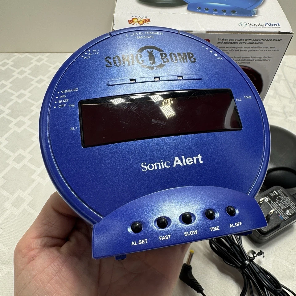 Sonic Alert SONIC BOM дополнительный громкий вибрирующий будильник кровать шейкер огни новый - Изображение 3 из 4