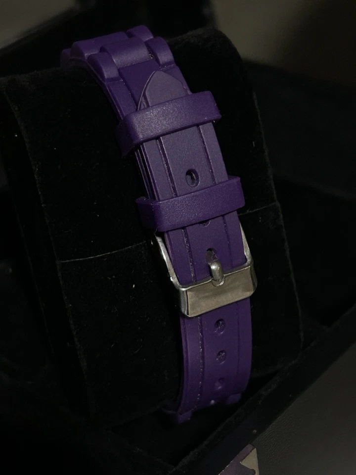 Geneva Platinum Purple Women’s Quartz Watch – Crystal Bezel, New Battery Cleaned - Image 4 of 4