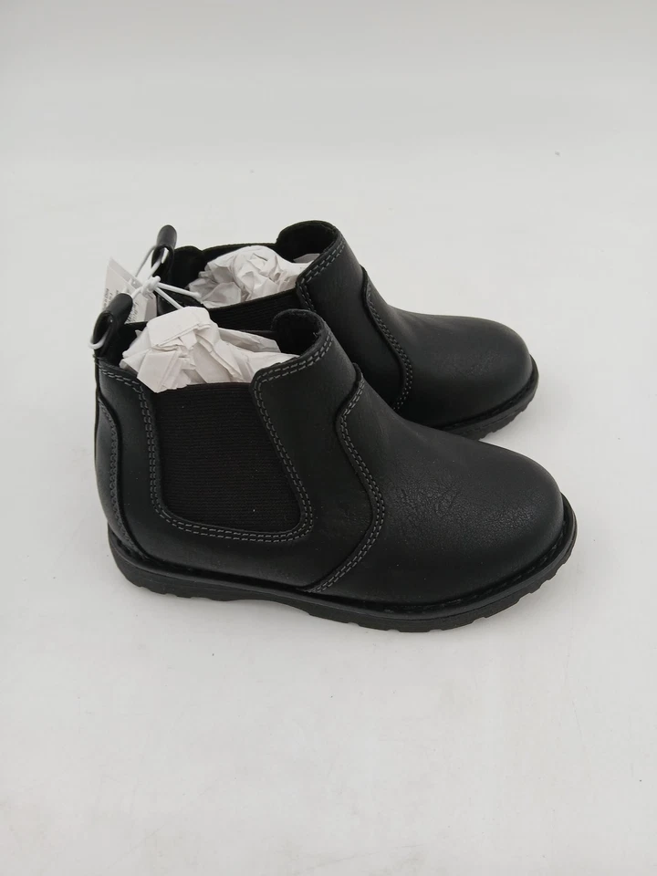 Old Navy Shoes Toddler Size 10 Black Faux Leather Chelsea Boots Slip On Uni Sex - Image 4 of 4