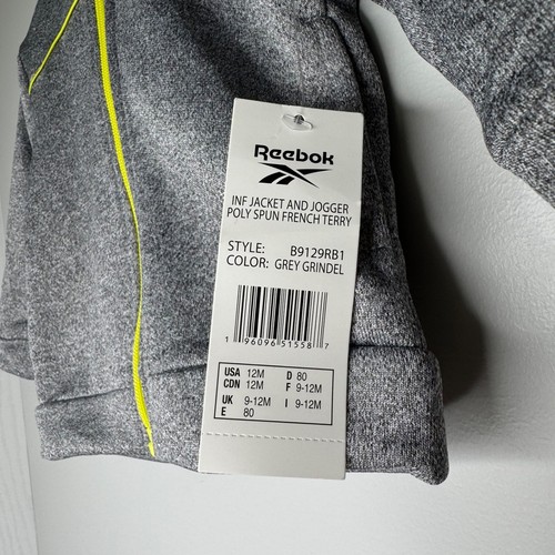 Reebok Boys Gray Zip Up Hoodie 12 Months - Picture 3 of 11
