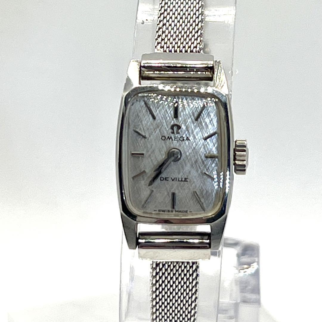 OMEGA De Ville Women's Manual Wind Square Silver Watch 14mm Swiss Made Analog