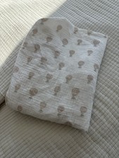 Restoration Hardware Cotton Muslin Baby Standard Crib Sheet Pink Balloon Elephan