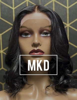 Glueless Lace Front Human Hair Wigs Custom Color 180% Density Remy BodyWave 