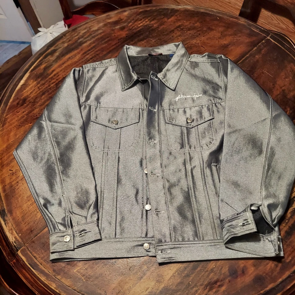 FUBU Platinum Fat Albert Silver/Grey Denim Suit Jacket & Pants Size 30 Rare Set - Image 2 of 4