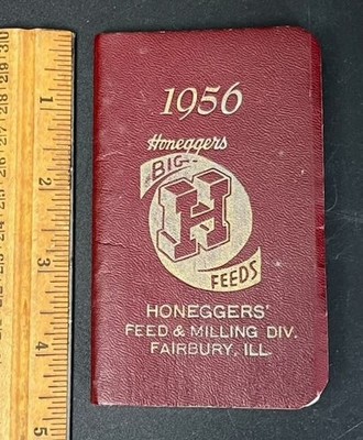 1956 Honegger s Junior Dairy Pocket Diary Farm Feed Advertising Illinois