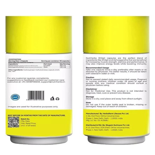 2X Nutriherbs Silajit Capsule for Performance, Stamina & Strength 90 Capsule a43