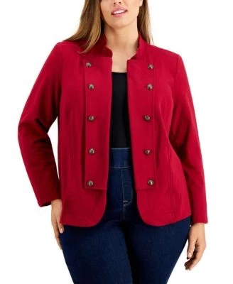 Tommy Hilfiger Plus Size Band Jacket Black 195105681992 1X RT $119.5