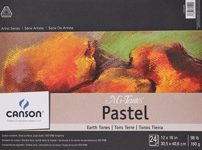 Canson Mi-Teintes Pastel Paper Pad 12x16 Earth Tones 24 Sheets 98lb