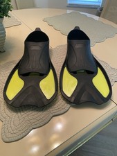 Snorkeling Diving Swimming Fins Flexible Black  Yellow 15" Size XL 10.5 / 11'5