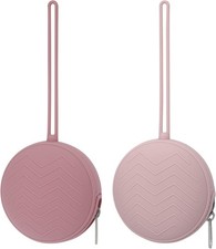 2 Pack Silicone Pacifier Holder Case, BPA Newborn Baby Pouch for Boys  Girls,