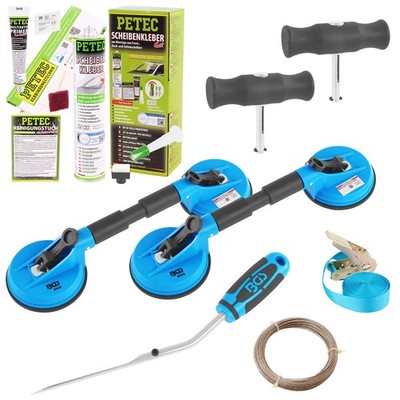 BGS AUTOGLAS VAKUUMSAUGER FRONTSCHEIBE MONTAGESET + SCHEIBENKLEBER-SET 310 ml