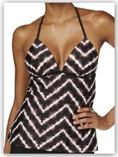 Hula Honey Womens Tankini Push Up Electric Tie Dye Swim TOP ONLY NWT