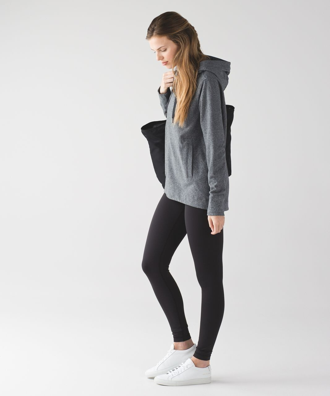 Lululemon Split Pullover Hooded Heathered Speckle… - image 2