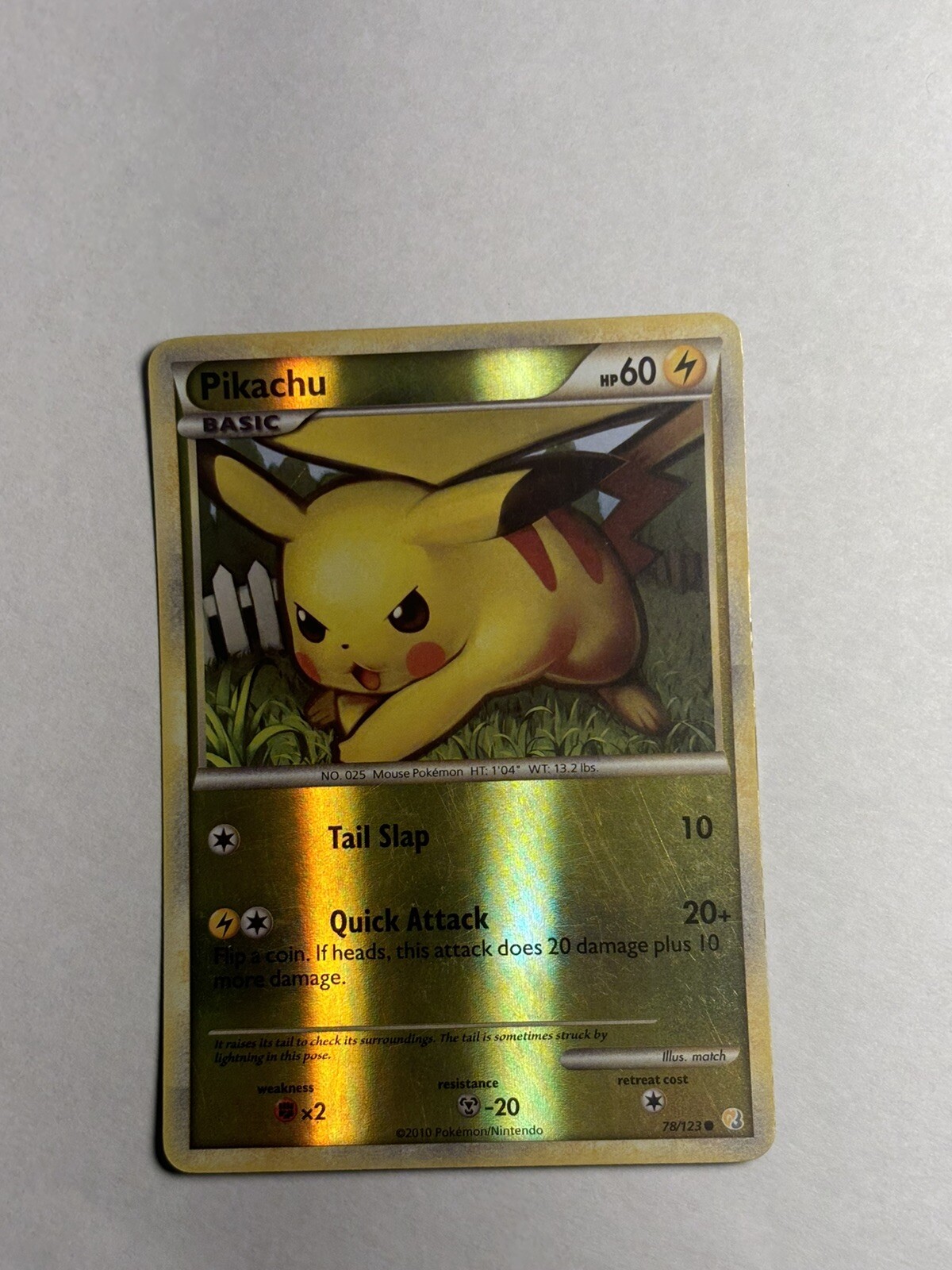 Pokemon HGSS Pikachu 78/123 Reverse Holo Great Condition