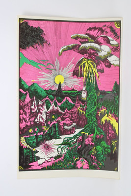LOST HORIZON BLACKLIGHT POSTER VTG 1970's 11x17 TRIPPY Psychedelic