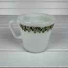 Vintage PYREX Spring Blossom Crazy Daisy Coffee Mug Cup Milk White Glass