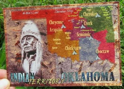 INDIAN Territory of OKLAHOMA  Tribal Postkarte INDIANER Reservat USA Cheyenne