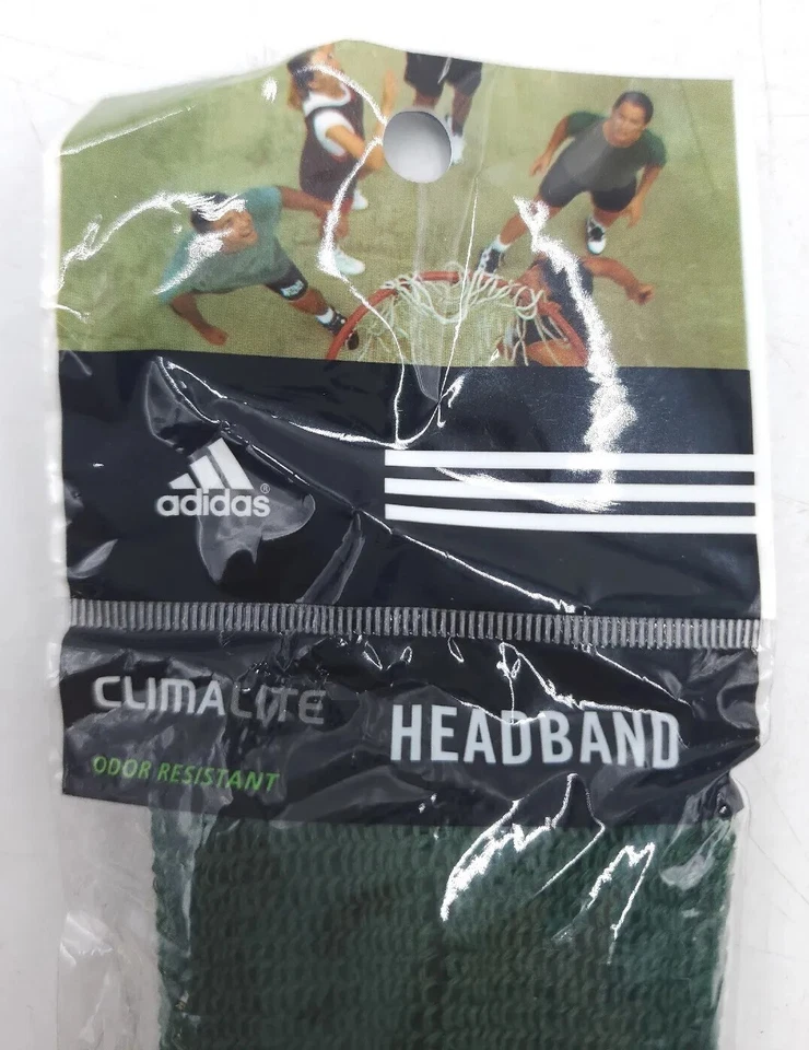 Adidas Climalite Diadema Terry Verde Bordado Logo Elástico Algodón/Nylon Foto 2 de 4