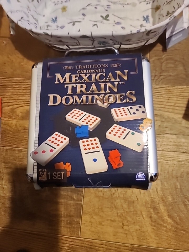 Cardinal Mexican Train Domino Game with Aluminum Case