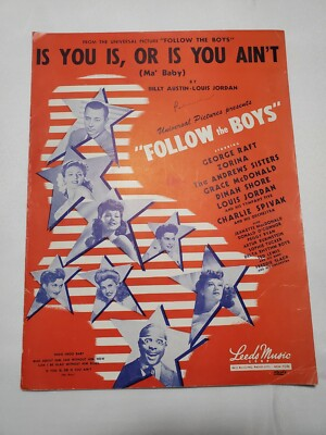 #ad #ad Vintage Is You Is Or Is You Ain#x27;t Sheet Music George Raft Dinah Shore 1944 $2.95
