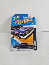 Hot Wheels Muscle Mania GM Blue with Red Stripes '62 Chevy Toy Car 103 2012