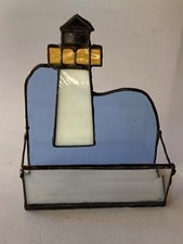 Handmade Stained Glass Business Card Holder Lighthouse