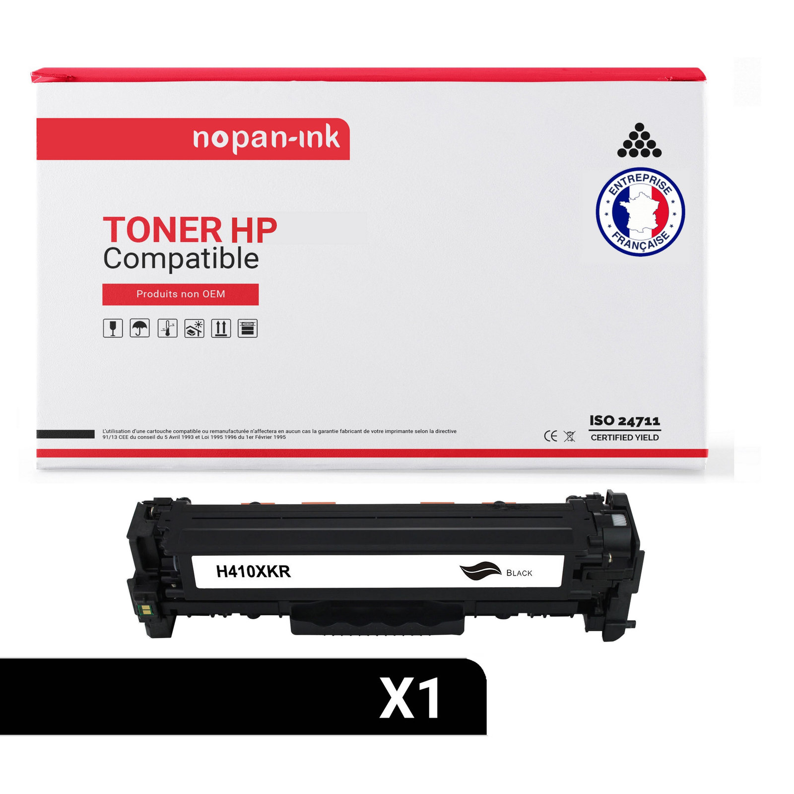 Toner CE410X noir compatible HP pour imprimer vos rapports professionnels