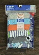 6 Pair Wonder Nation Boys Animal Theme Boxer Briefs Underwear Size 2T-3T NEW