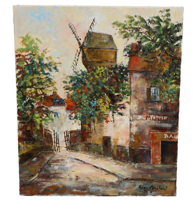 GINO MILANI Montmartre Le Moulin de la Galette oil painting Unframed