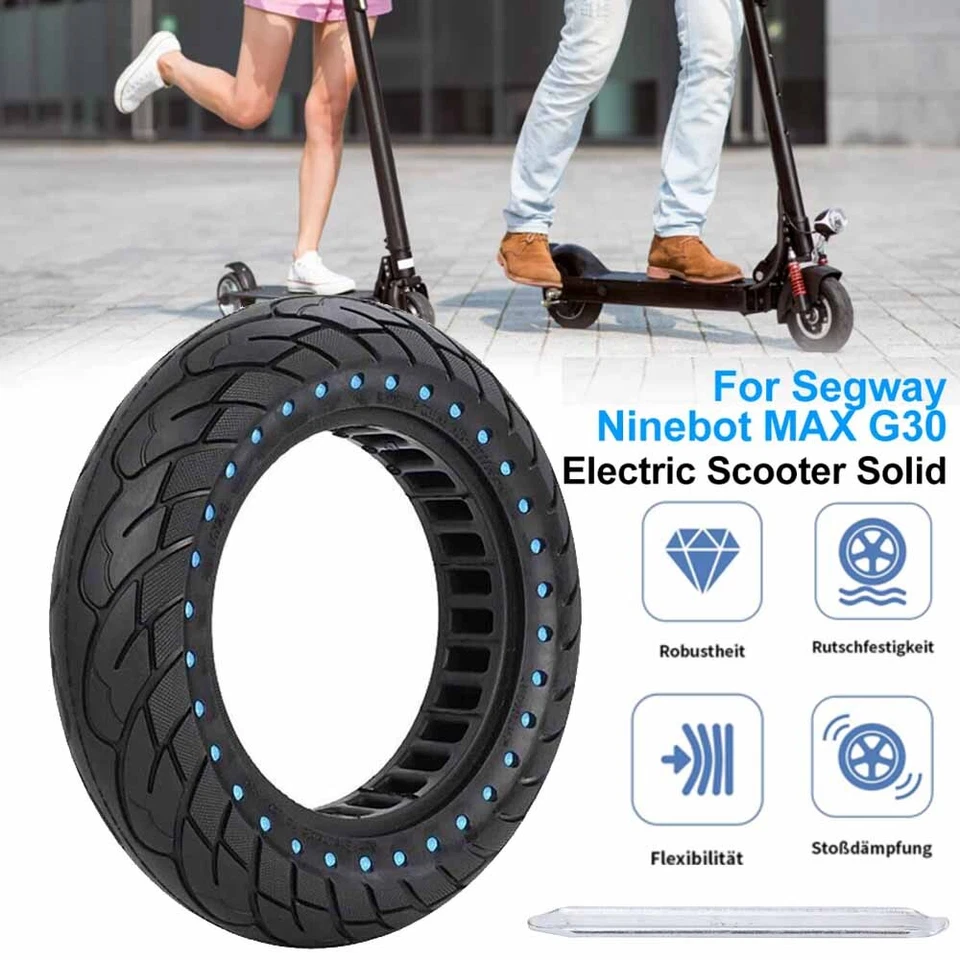 Für Ninebot Max G30 G30D Vollgummi Reifen 10x2.5 60/70-6.5 Scooter+Hebelfelge DE