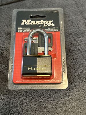 (1) Master Lock 141DLF Black Covered Solid Body Padlock, 1-1/2'' Shackle, 1-9/16''