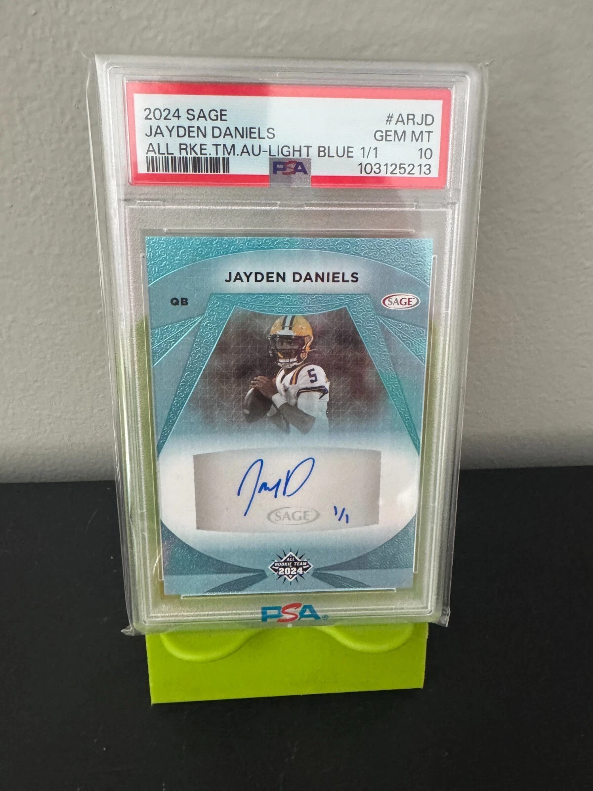 Jayden Daniels Sage All Rookie Team Autographs #ARJD Light Blue 1/1