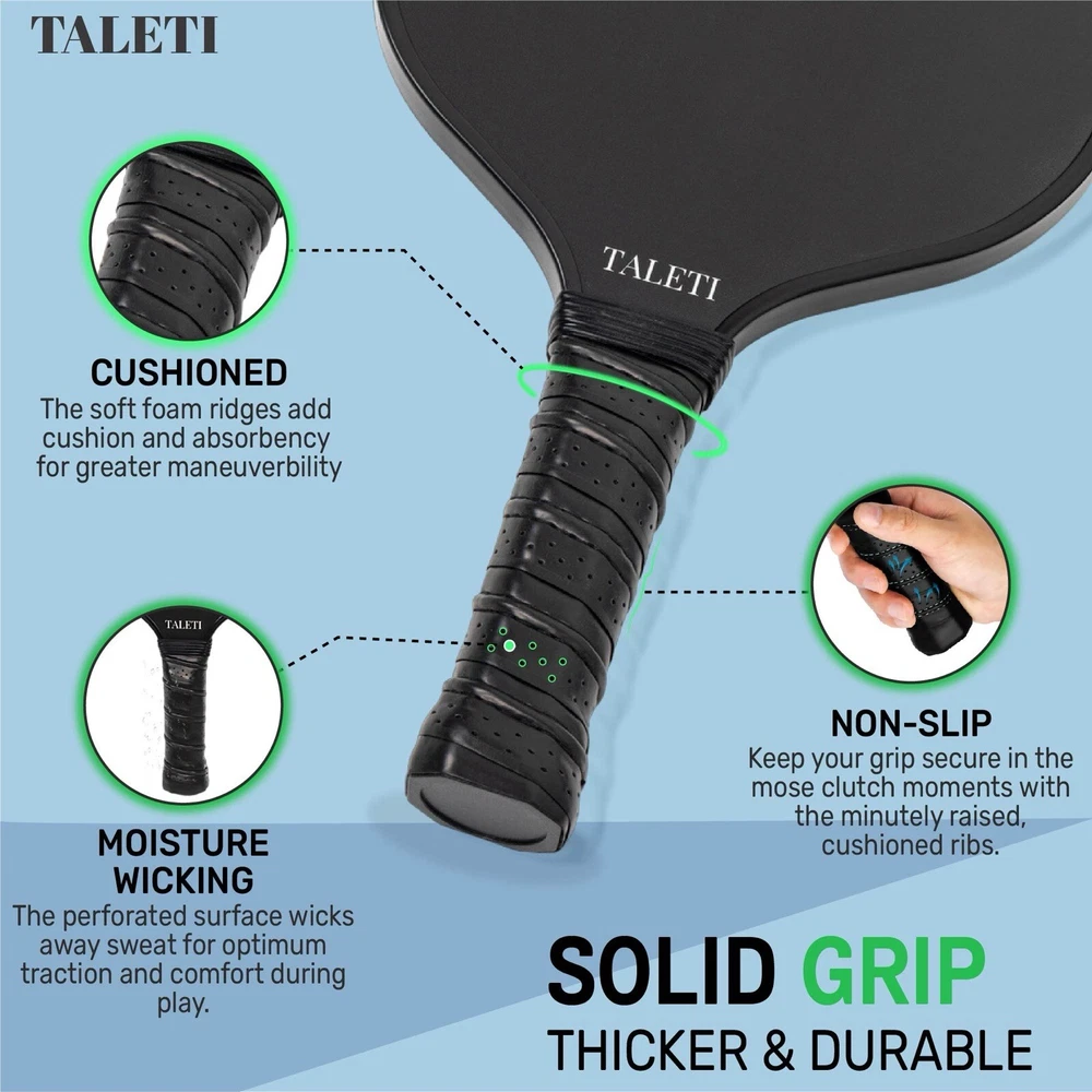 Pickleball Paddles Set of 2 Carbon Fiber 6 Pickleball Balls Bag USAPA Approved