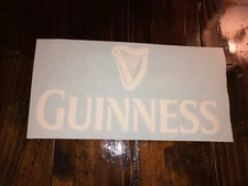 Guinness Stout Vinyl Sticker Decal 12” Gloss White Beer Drink Bar Harp