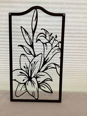 Lily, Steel Decor BLACK ~  11 - 1/2 X 6 - 5/8~ New