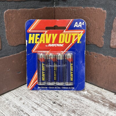 NOS Rayovac AA Batteries Vintage Zinc Chloride NEW OLD STOCK AA4 1.5V Movie Prop