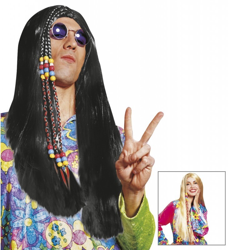 Ladies Long Black Hippy Braids And Beads Wig