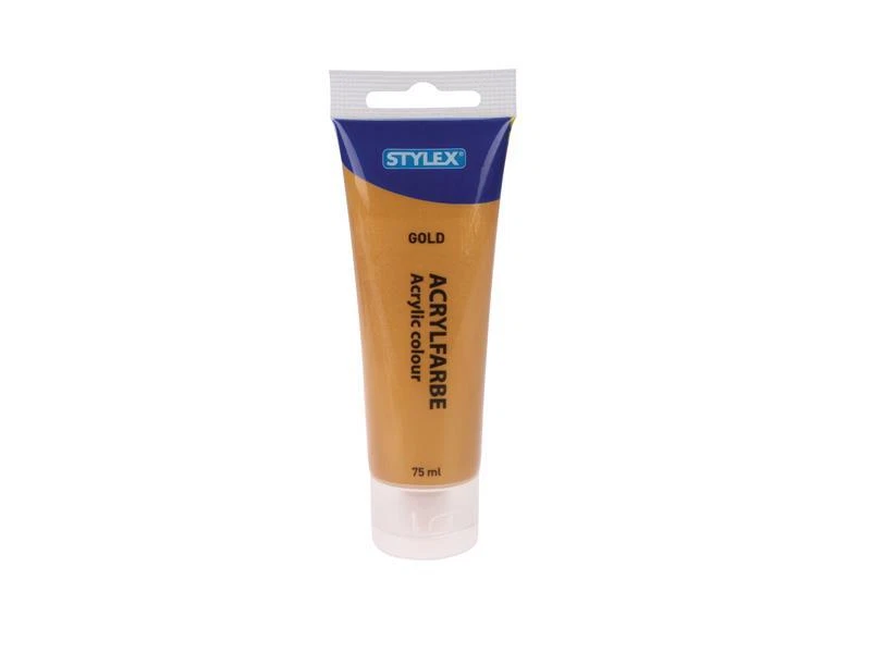 STYLEX Acrylfarbe 83 ml, Gold Künstlerfarbe Acrylfarben Tuben Malen Farben NEU