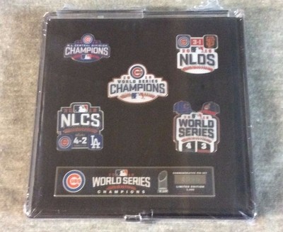  Chicago Cubs 2016 World Series Champions 5 Pin Set Limited Edition  FREESHIP