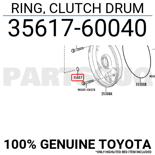 3561760040 Genuine Toyota RING, CLUTCH DRUM 35617-60040 | eBay