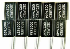 SECURITY SEALS, CABLE SEALS, ALL-METAL, TEN SEALS,  BLACK,  GREAT PRICE 👈
