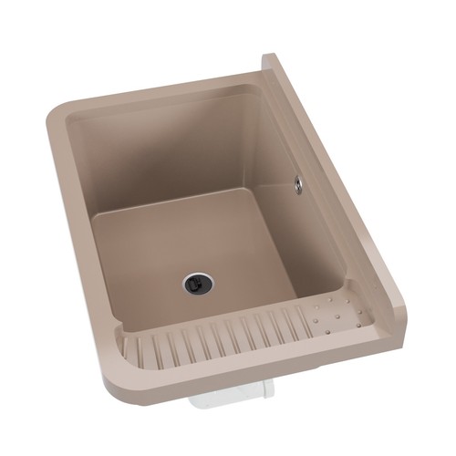 QLS Ausgussbecken 50x34 cm aus Kunststoff mit Siphon Grau Garage Werkstatt - Bild 30 von 56