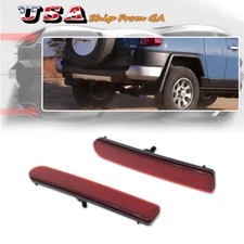 OE-Style Red Lens Rear Bumper Reflector Lights For 2007-2014 Toyota FJ Cruiser