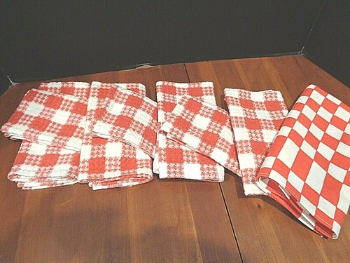 Collection of Red and White Check Napkins 8 in all
