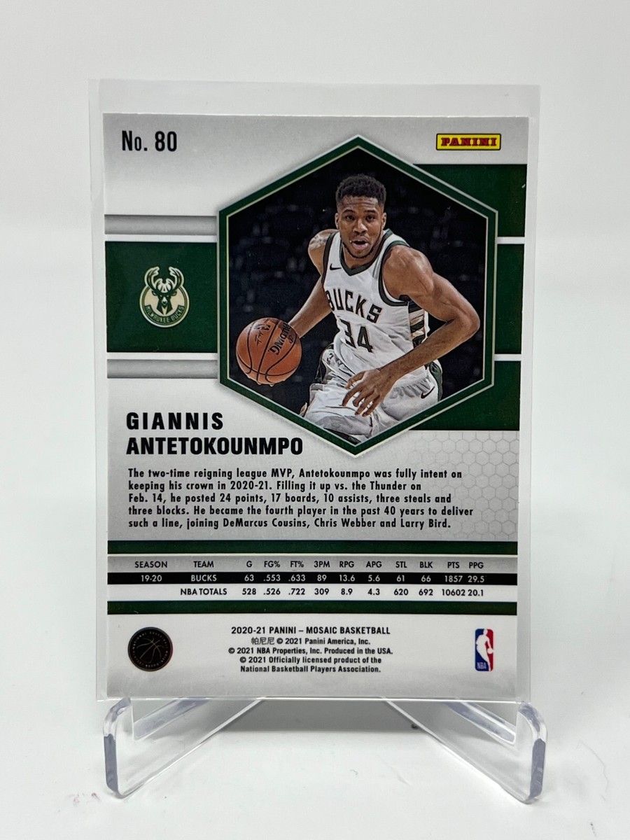 2020-21 Mosaic Basketball Giannis Antetokounmpo Card #80 | eBay