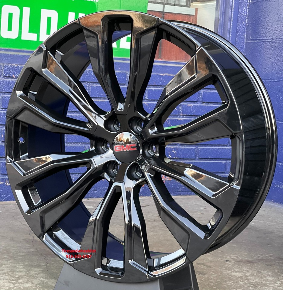 26'' inch FR203 Sierra Wheels Yukon Gloss Black Silverado Tahoe ...
