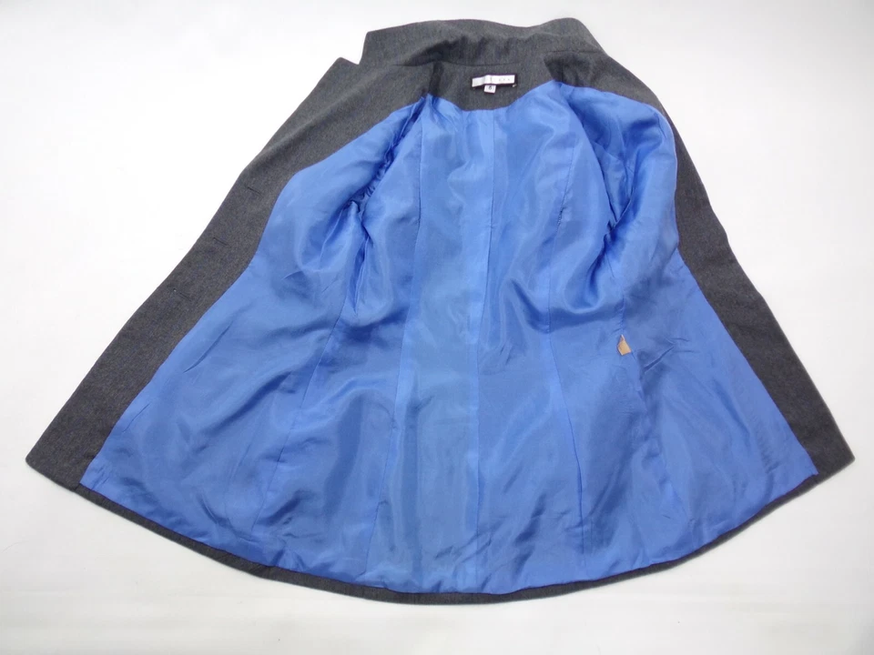 $995 LELA ROSE 6 Blazer Chaqueta Gris Rayas Lana Inserción Foto 3 de 4