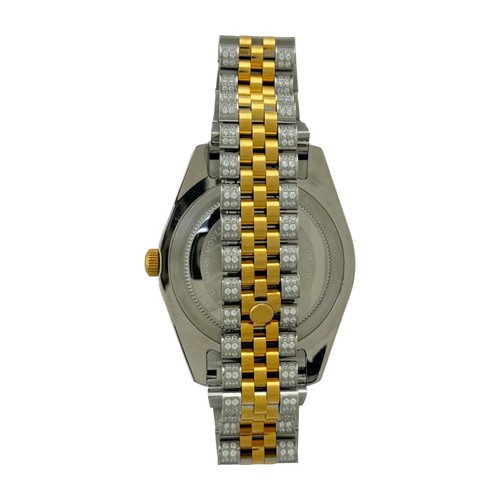 Stainless Steel Bling Watch, CNC settings on CZ's, Gold IP Plating, Brand New. - Picture 5 of 6