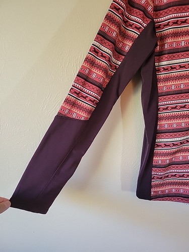 Kerrits Orange Brown Horse Print Equestrian Riding Pullover 1/4 Zip Shirt Large - Picture 13 of 15
