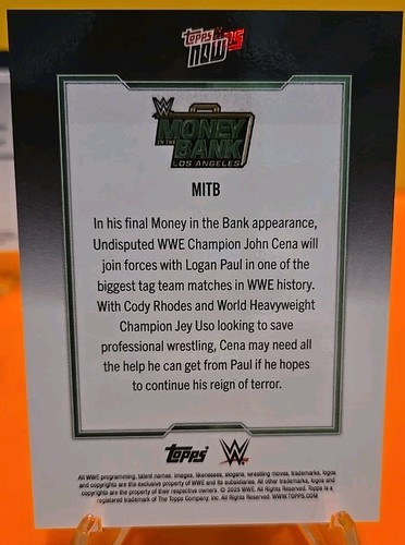 2025 Topps Now John Cena "The Last Time Is Now B-Lo Exclusive Package" 7-Cards - Picture 9 of 15